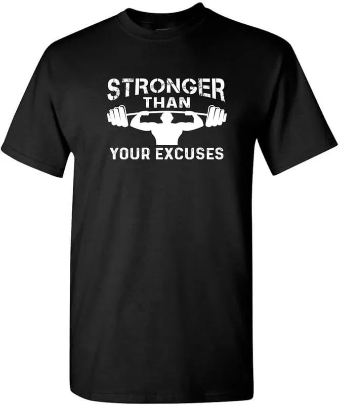Футболка с надписью Stronger Than Your Excuses Generic, Black