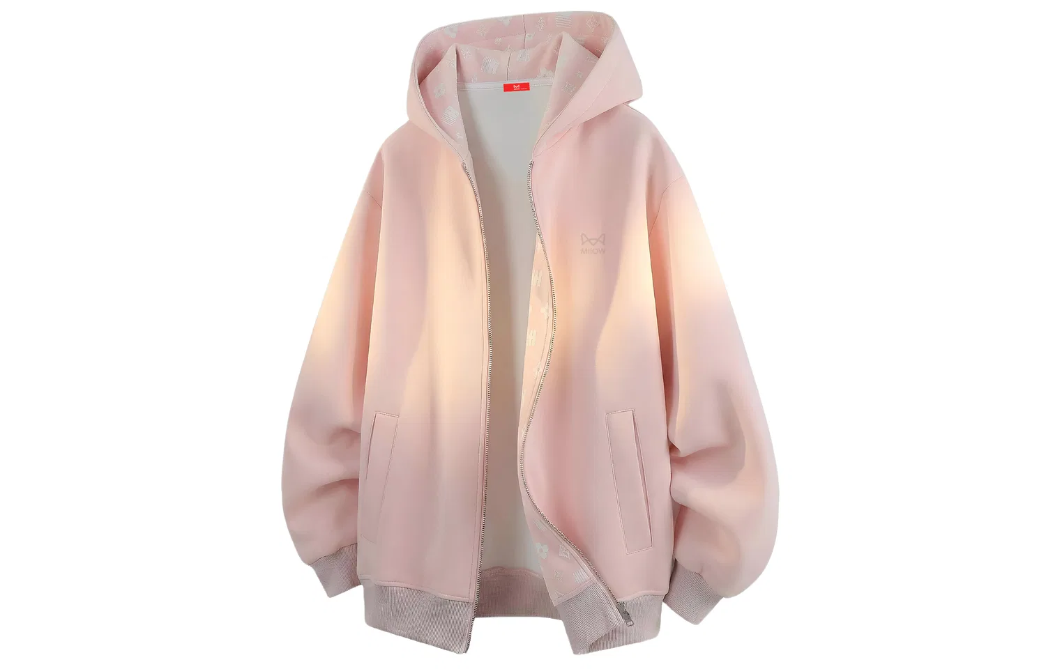 Детский худи-кардиган с капюшоном, Sweatshirts Unisex Hooded Moderate Cardigan, MIIOW, Pink