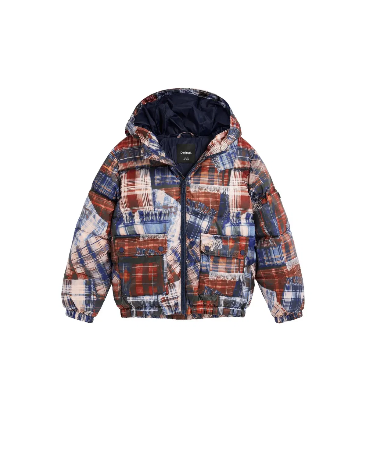 Детское пальто для мальчиков стеганое с принтом Desigual, Azul