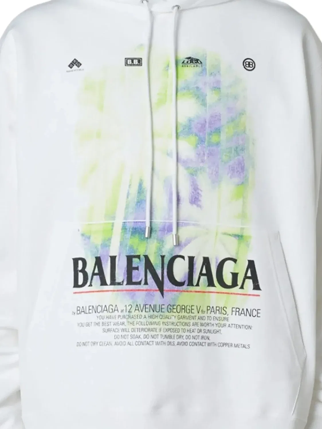 Худи белого цвета из хлопка Balenciaga, белый — фото 2