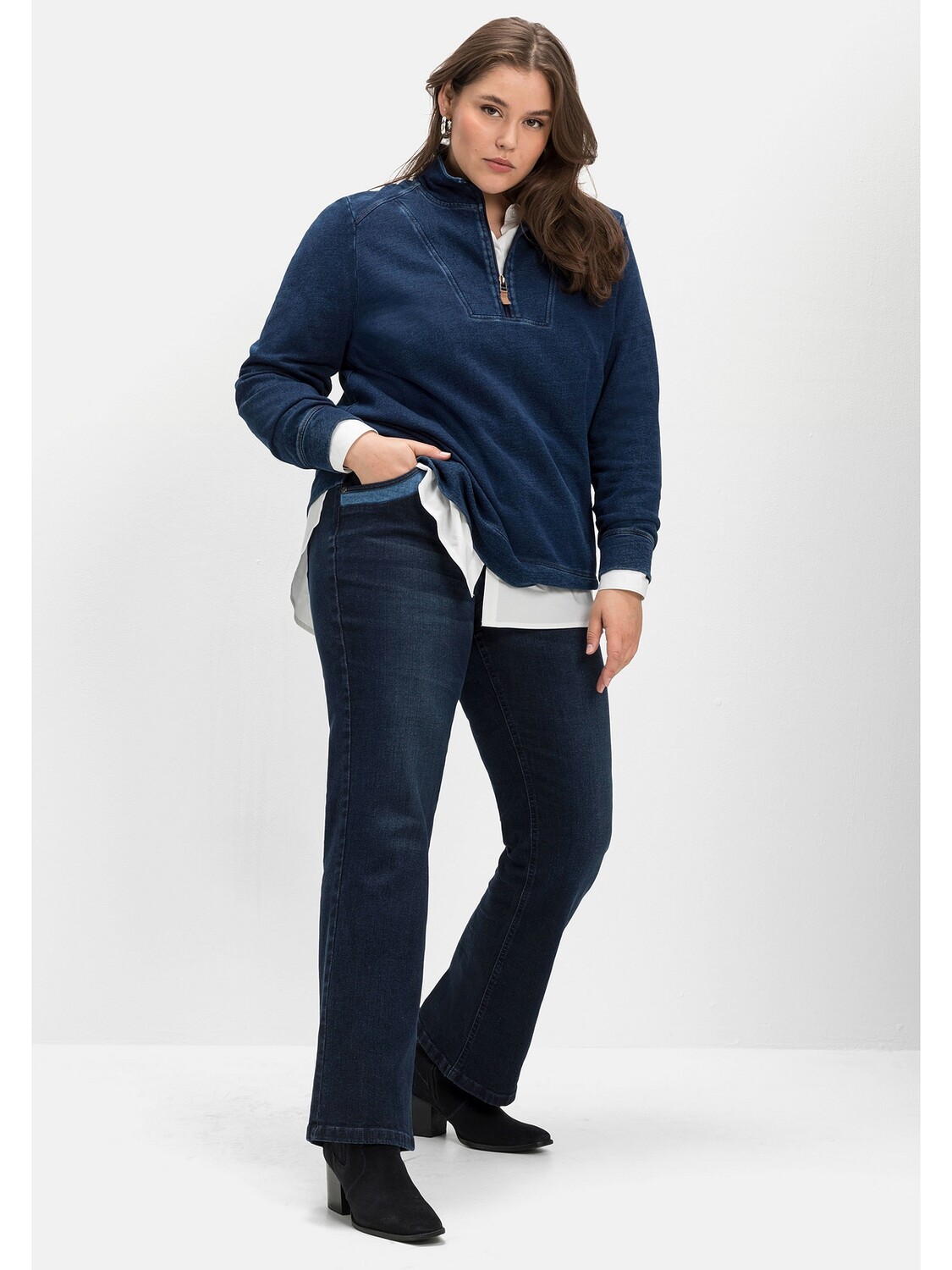 

Джинсы sheego, цвет dark blue used Denim