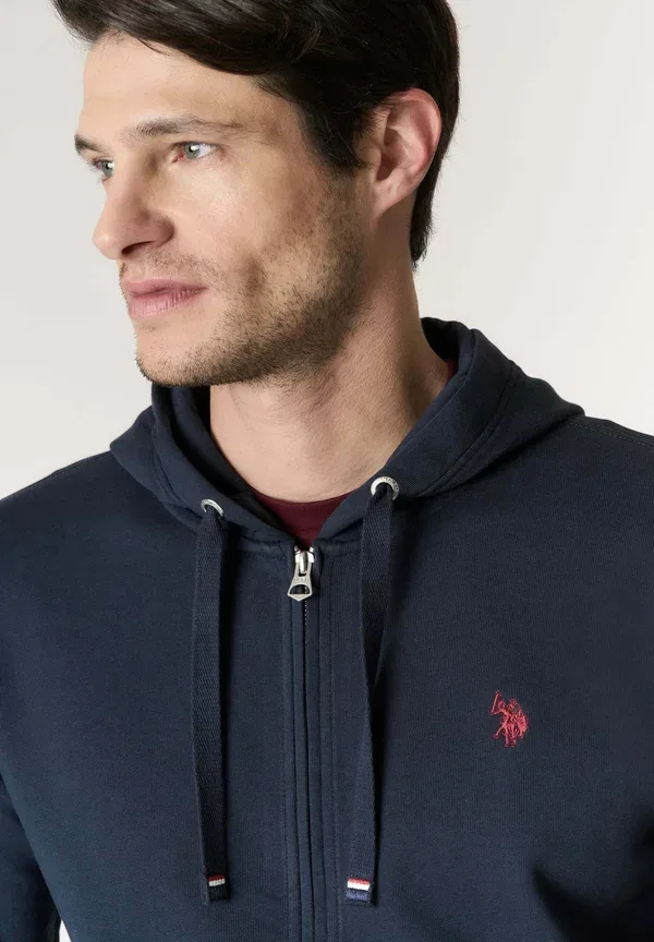 Худи на молнии 100% хлопок Zip-up sweatshirt U.S. Polo Assn., Blu, синий — фото 4