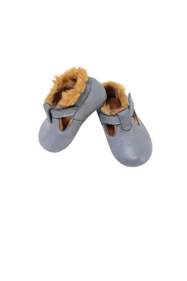 Детские ботиночки для новорожденных кожаные Classic slip-on Kapar, Gray