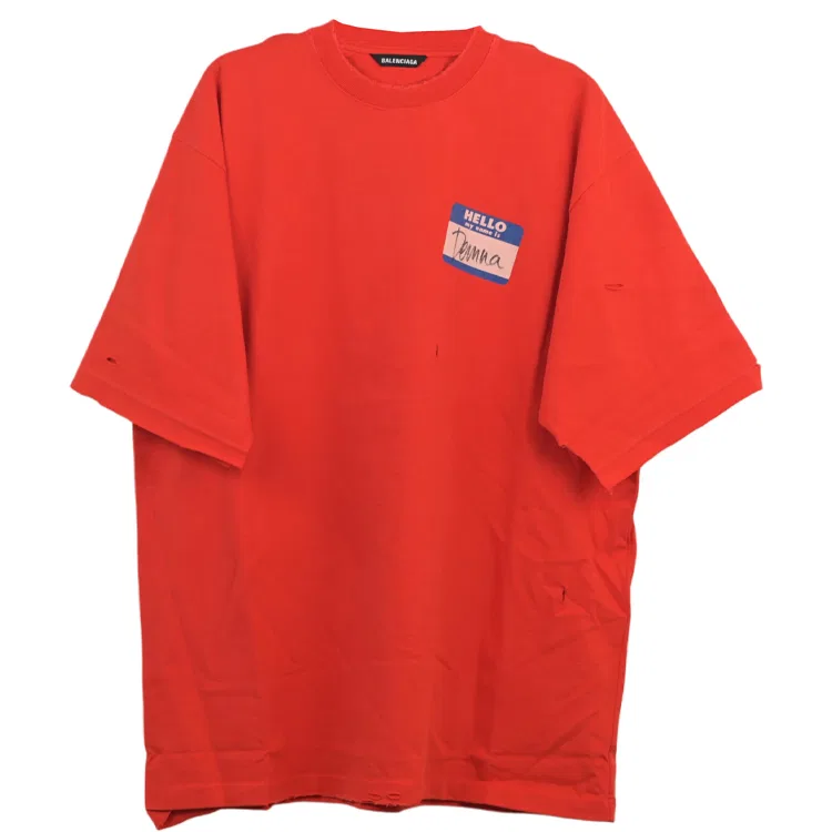 Футболка с принтом, Balenciaga, Orange Red