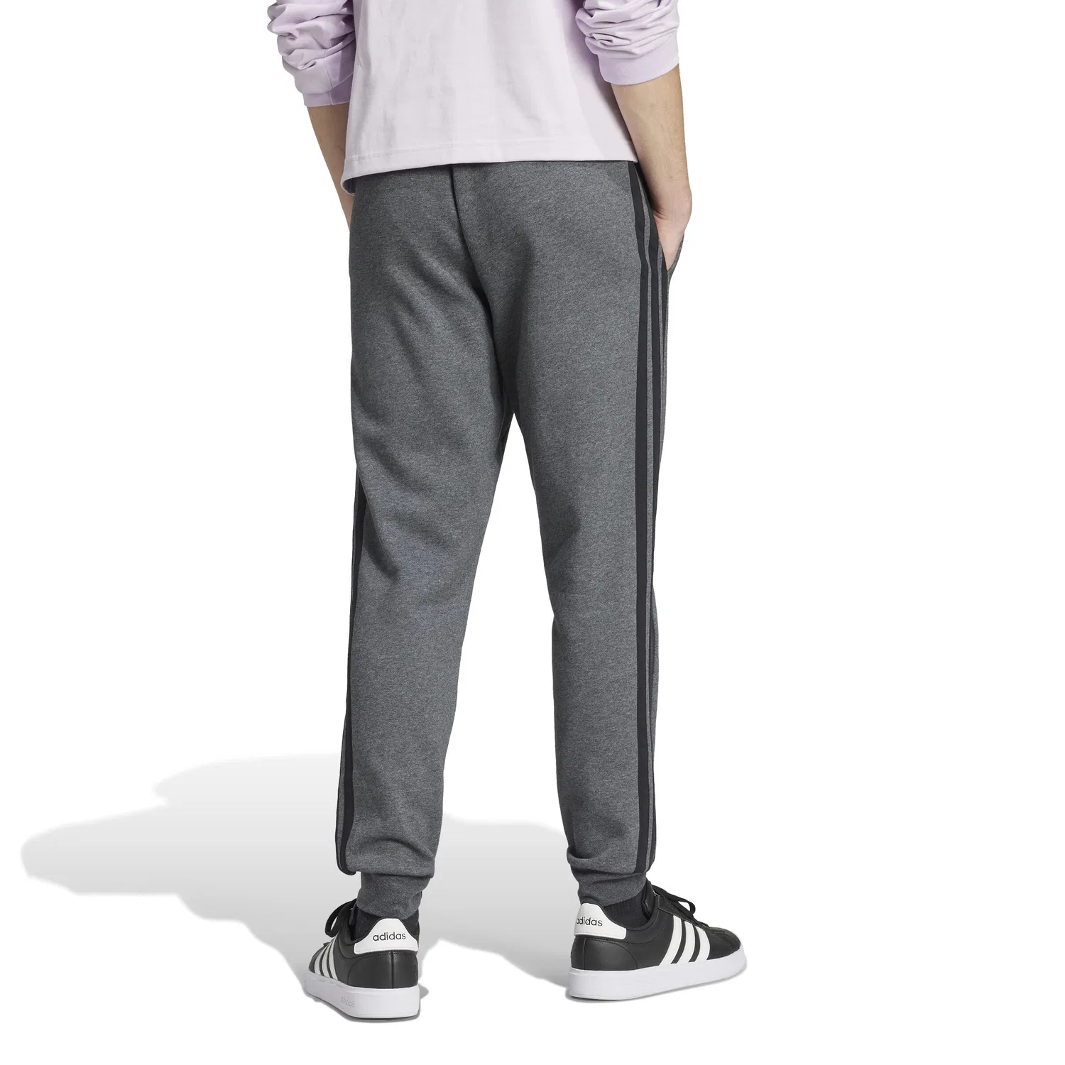 Мужские спортивные штаны с флисом adidas M 3S FL TC PT, Grau — фото 4