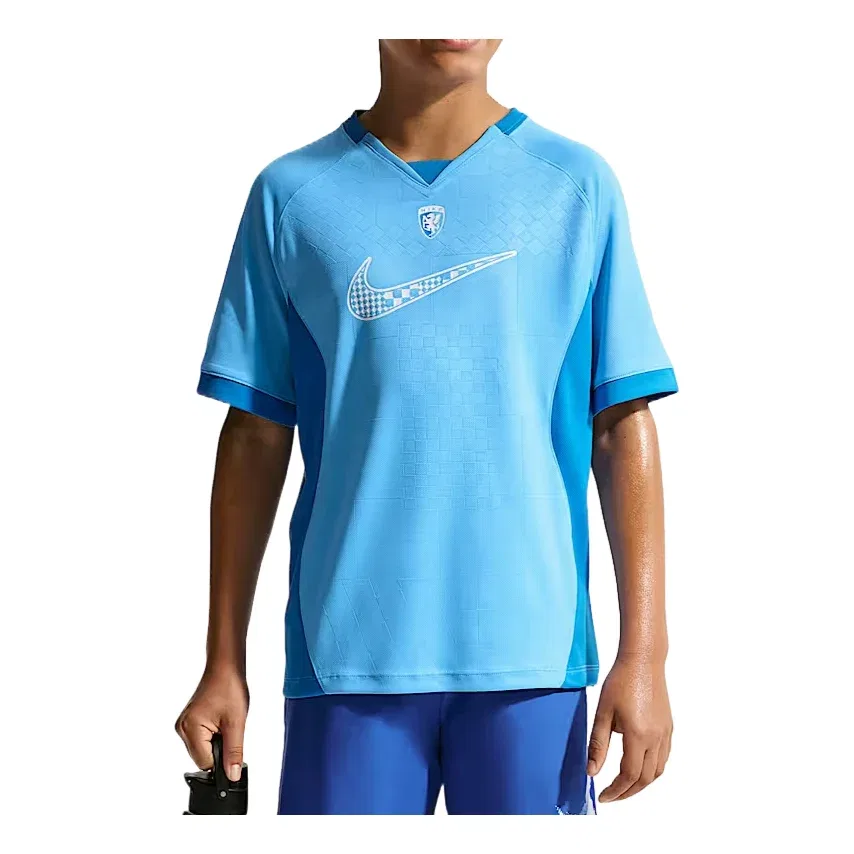 Детская футболка Multi Renew T-Shirt 'Football Blue Light Photo Blue White' Nike, Football Blue/Light Photo Blue/White
