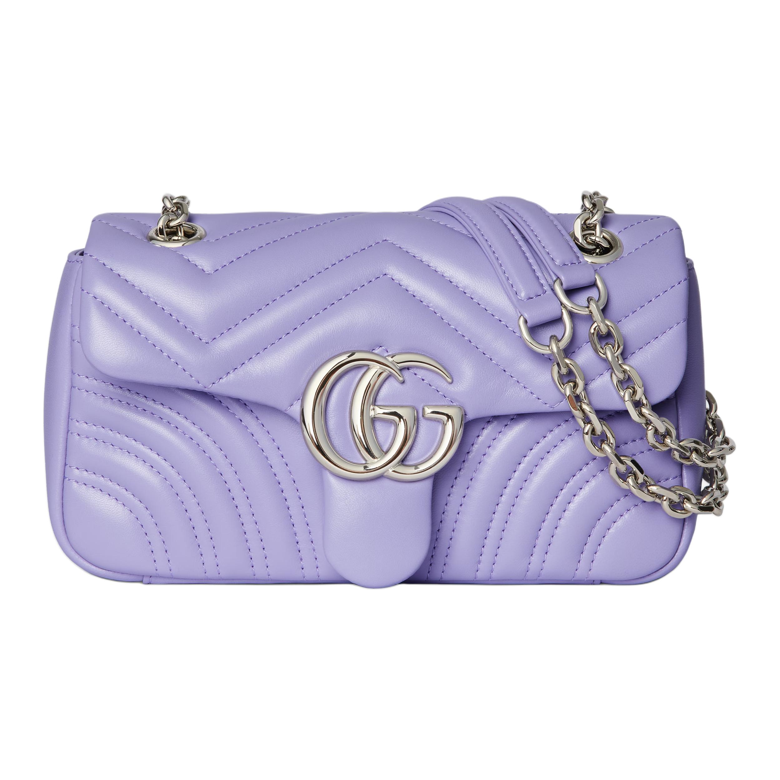 

GUCCI Сумка через плечо GG Marmont из овчины, маленькая, женская, светло-фиолетовая