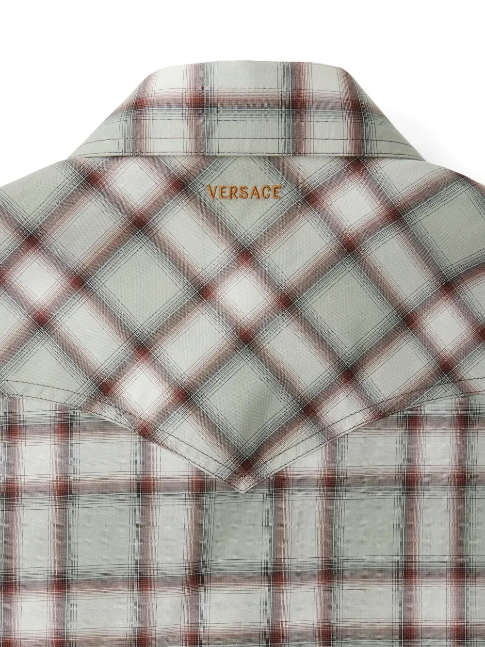 Рубашка в клетку с западной кокеткой VERSACE, зеленый — фото 4