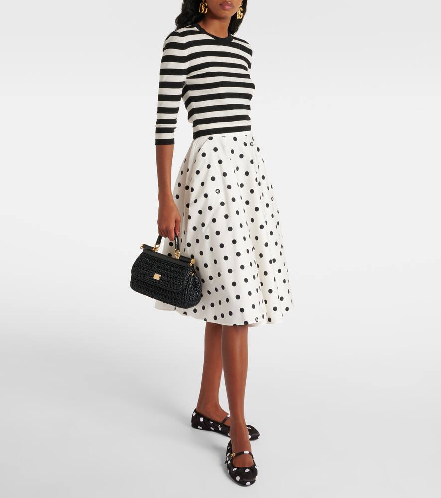 Балетки Odette из сатина в горошек Dolce&Gabbana, Pois Med 1,5 F.Nero — фото 2