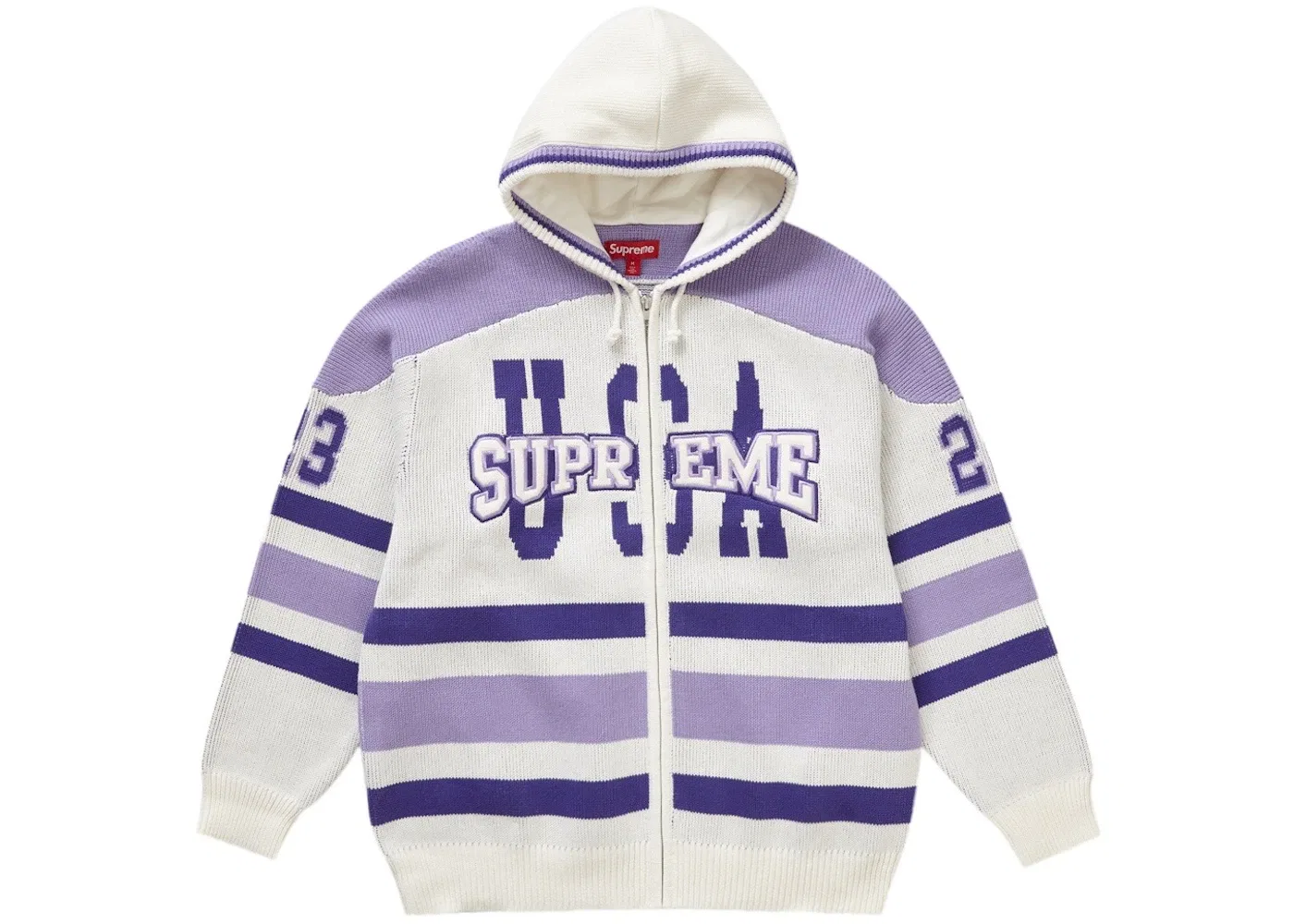 Мужской свитер с молнией Supreme Sweater, White