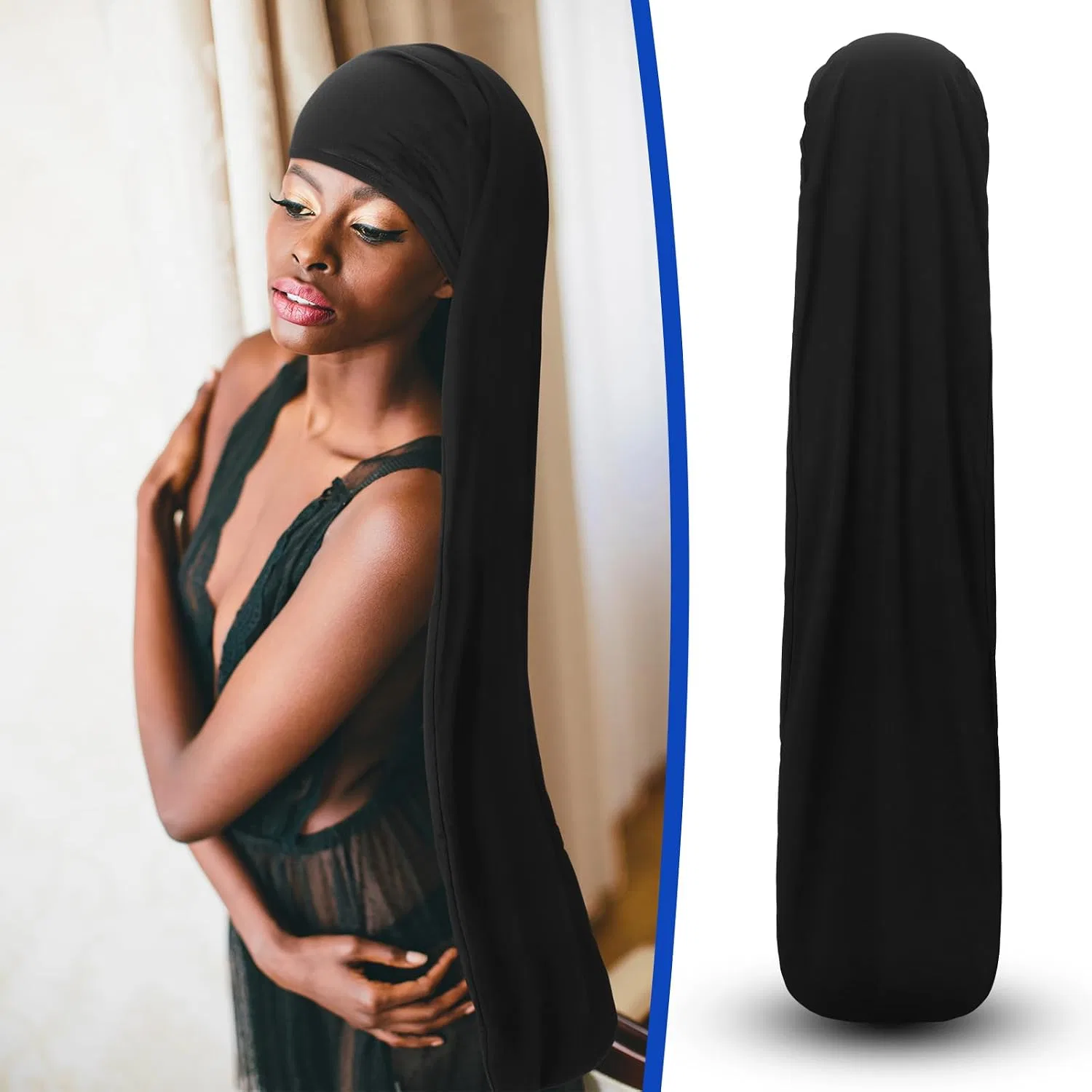 Шапочка для душа Jumbo Dreadlock, Twistover, 2 шт, 94 см, Black — фото 3