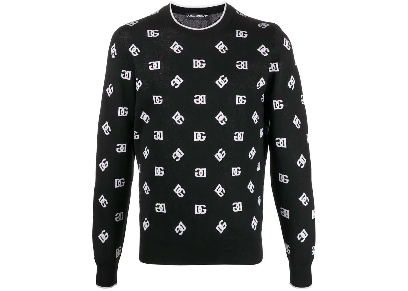 Мужской джемпер с принтом Logo-Print Jumper Dolce & Gabbana, Black/White