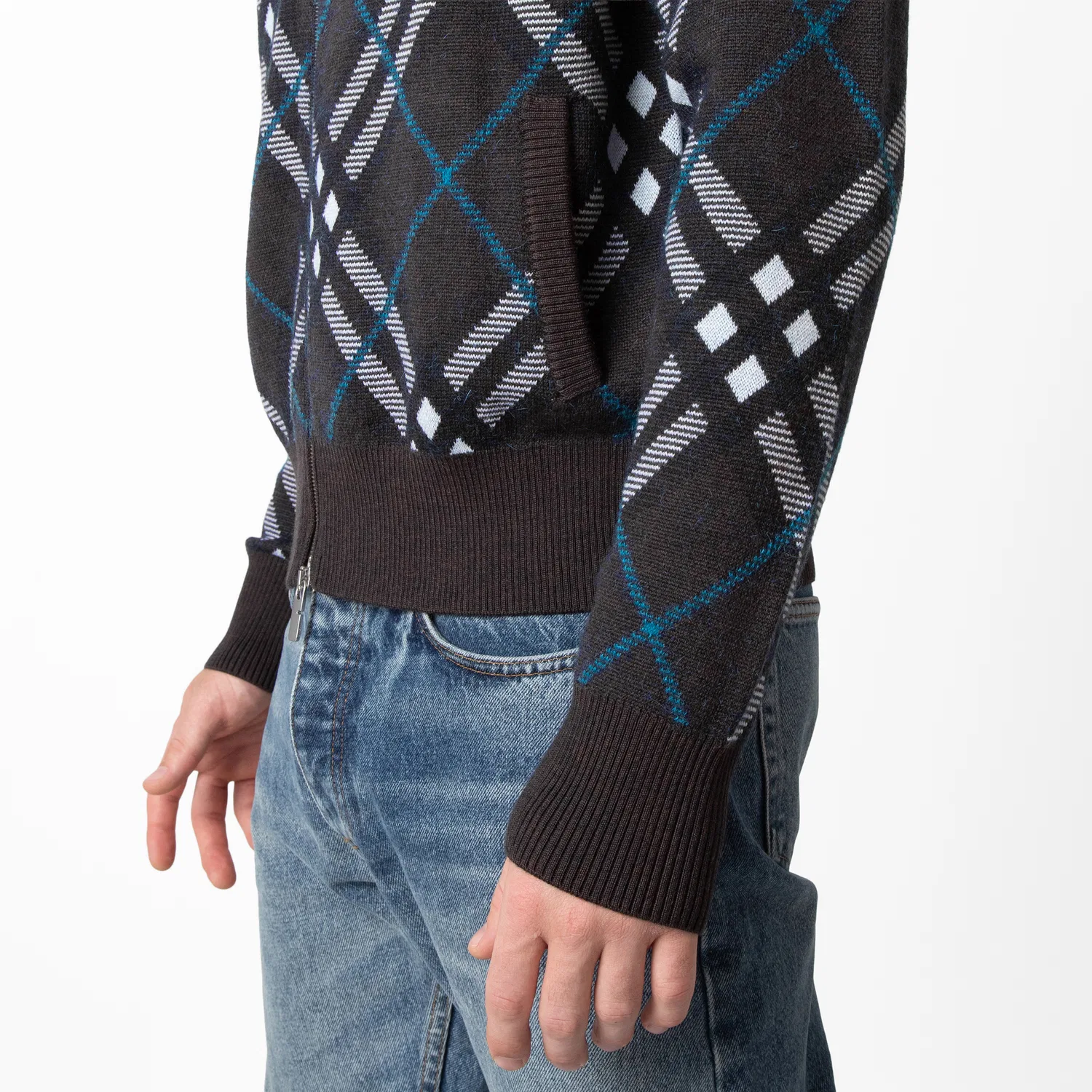 Куртка-бомбер из шерстяного твида Burberry Check Wool Blend Track Jacket Burberry, Snug Ip Check — фото 2