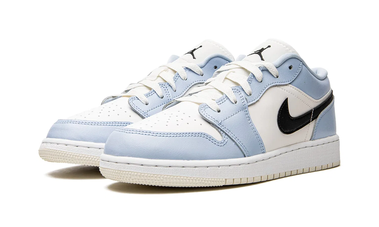 Детские кроссовки для мальчиков с принтом Air Jordan 1 NIKE, Ice Blue Black White Sail — фото 2