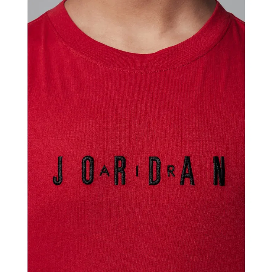 Детская футболка с длинным рукавом Nike Jordan JDB MJ Wordmark Emb Crew, Красный — фото 4