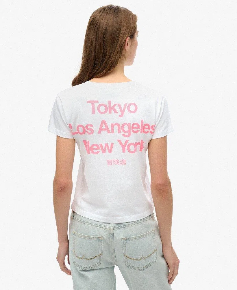 Мужская хлопковая футболка Core Logo City Superdry, Weiss
