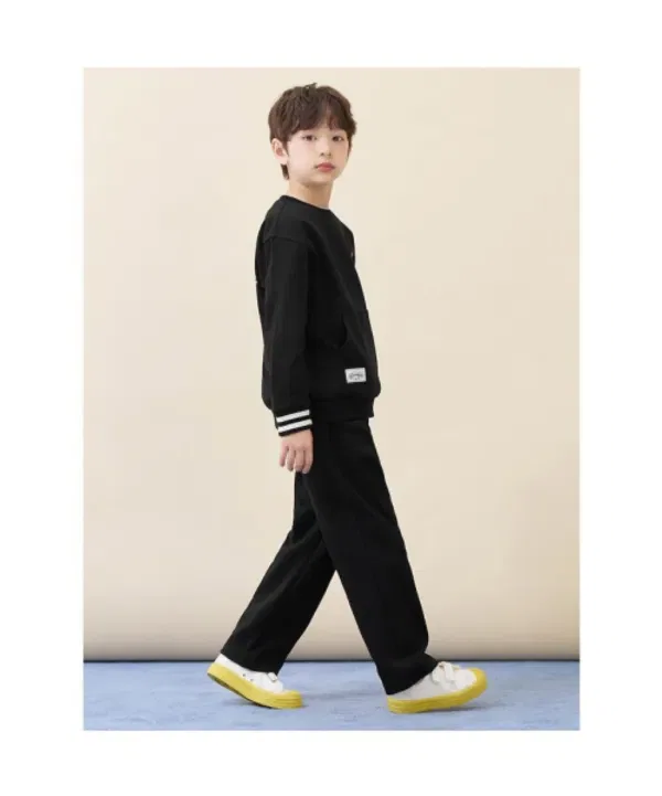 Свитшот с кенгуру-карманом и брюки, детский, Beanpole Kids, черный — фото 4