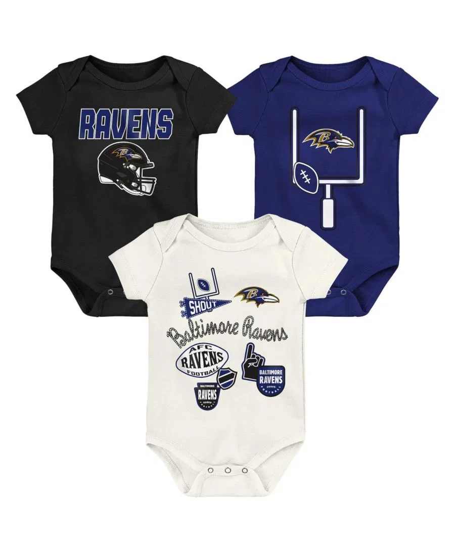Комплект боди с коротким рукавом Littlest Player, бренд Outerstuff, Black Purple