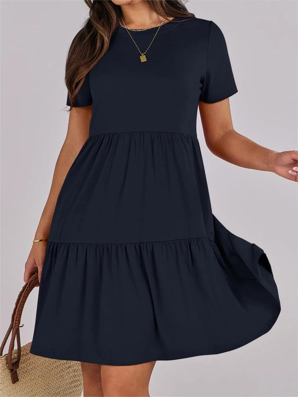 Женское повседневное платье-футболка A-line Sundresses, Dark Blue — фото 3