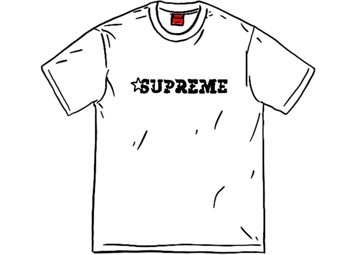 Мужская футболка с принтом Star Logo Supreme, White