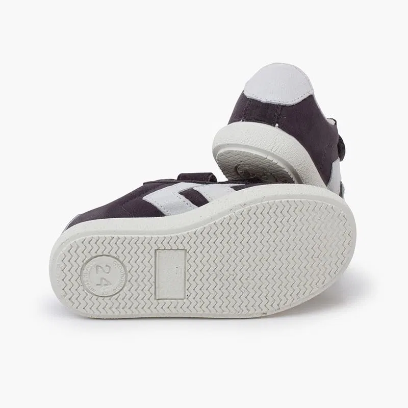 Детские кроссовки с боковыми полосками и липучками Pisamonas Sneakers Con Bande Laterali E Chiusura A Strappo Scamosciato Pisamonas, Anthracite — фото 3