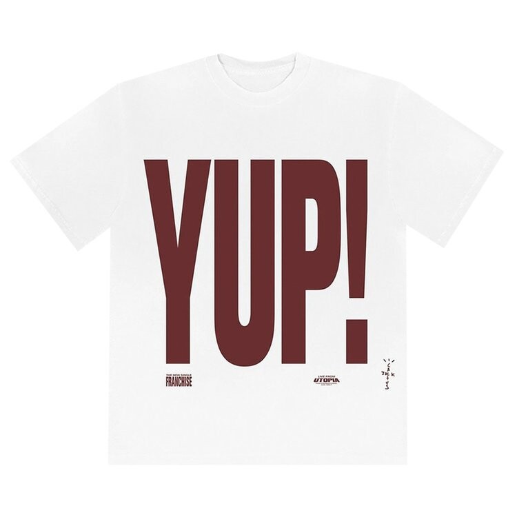 

Футболка Cactus Jack by Travis Scott Yup Franchise Promo T-Shirt 'White', белый