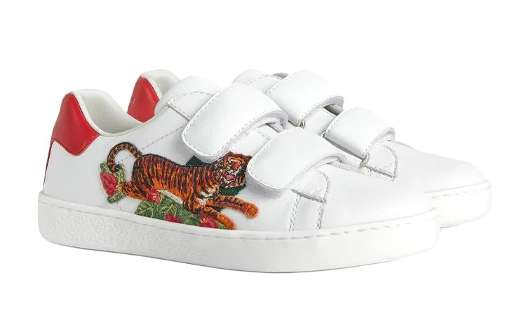 Детские кроссовки для скейтбординга с принтом Ace GUCCI, White — фото 4