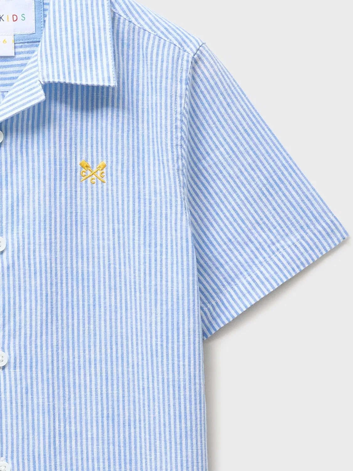 Рубашка Resort из смесового льна, модель с принтом Crew Clothing, синий — фото 3
