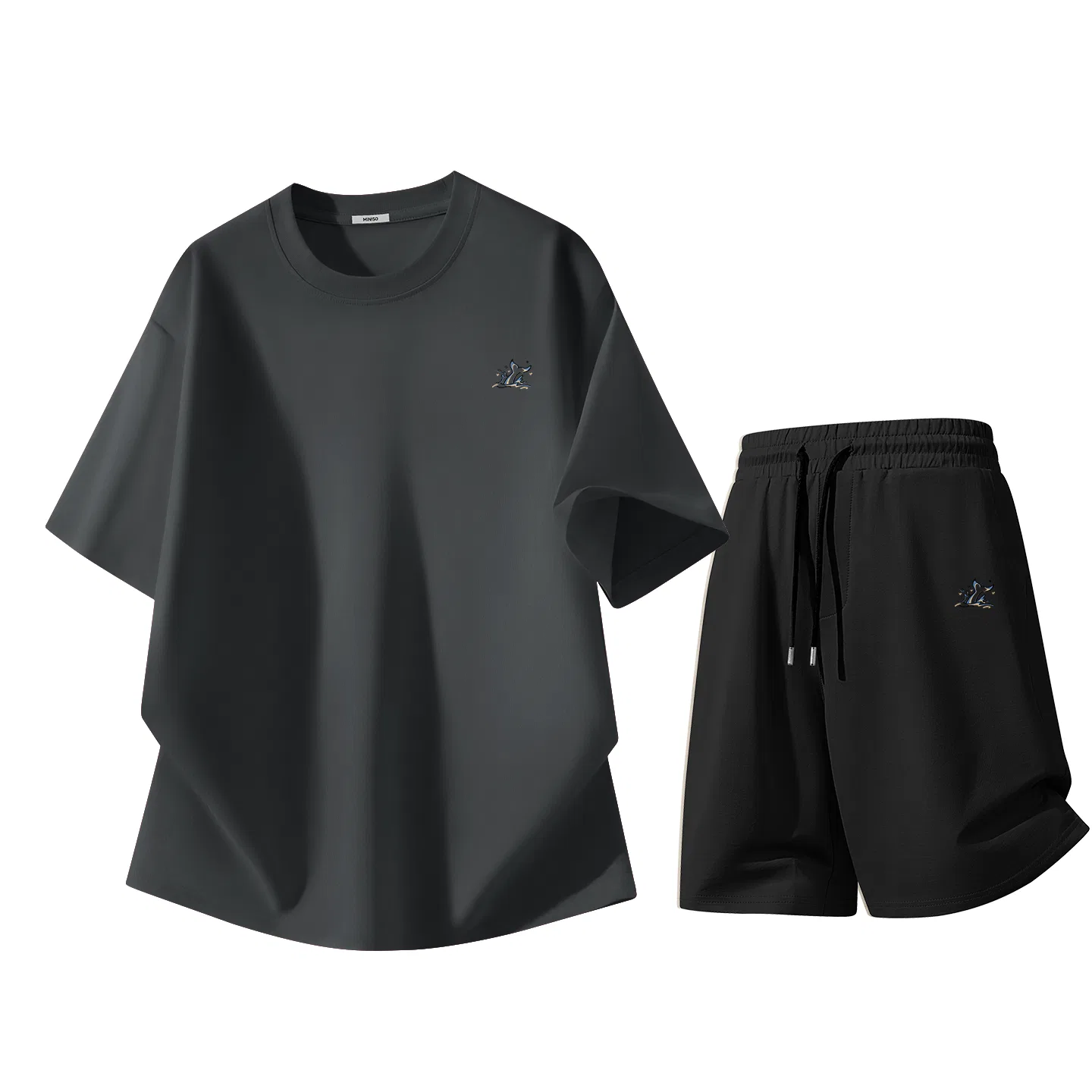 Детский комплект спортивной одежды с принтом Miniso, Dark Gray+Black