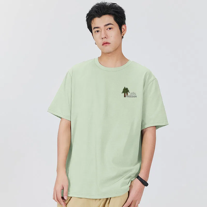 Футболка детская с принтом Ma Camping Sticker Chest Logo MINISO, Palm Green — фото 4