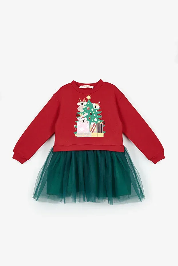 Детское платье для девочек с принтом New Year's Eve Glam Le Mabelle, Red