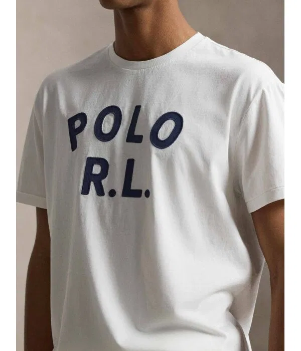 Мужская футболка хлопковая Polo Ralph Lauren, белый — фото 4