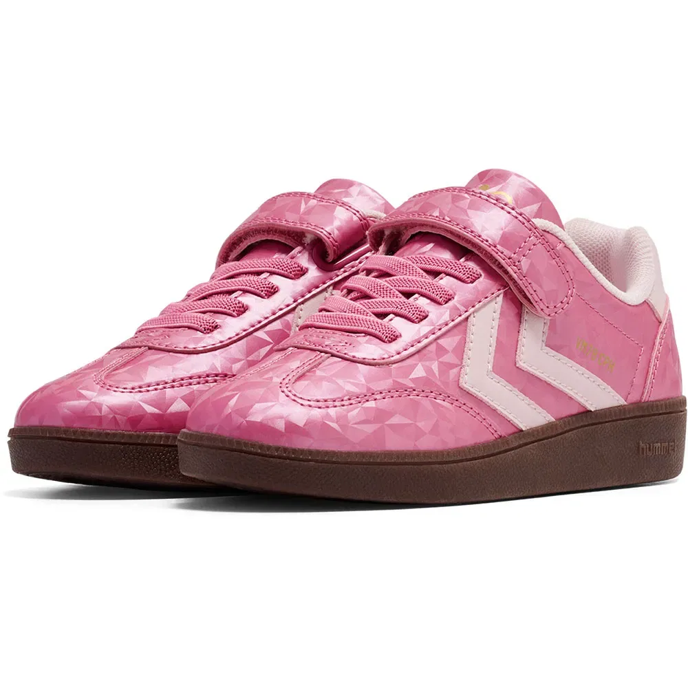 Детские кроссовки для девочек с металлическим эффектом VM78 CPH Metallic Hummel, Pink — фото 2