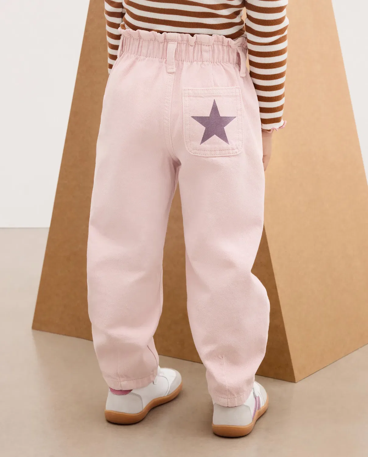 Детские брюки для девочек с завышенной талией Paperbag Balloom Kids El Corte Inglés, Розовый Светлый — фото 3