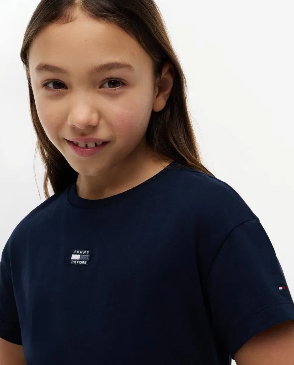 Детская футболка, Silueta Boxy Logo Frontal, Tommy Hilfiger, синий — фото 3
