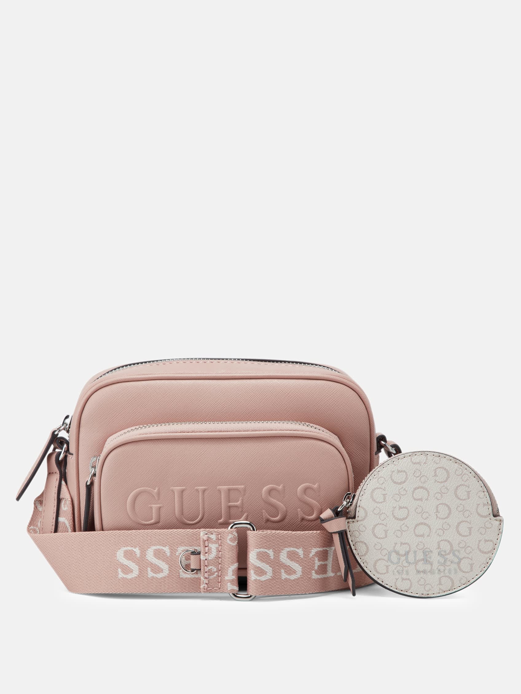 

Сумка Lya Mini с двойной молнией через плечо Guess Factory, цвет mauve, Розовый, Сумка Lya Mini с двойной молнией через плечо Guess Factory, цвет mauve
