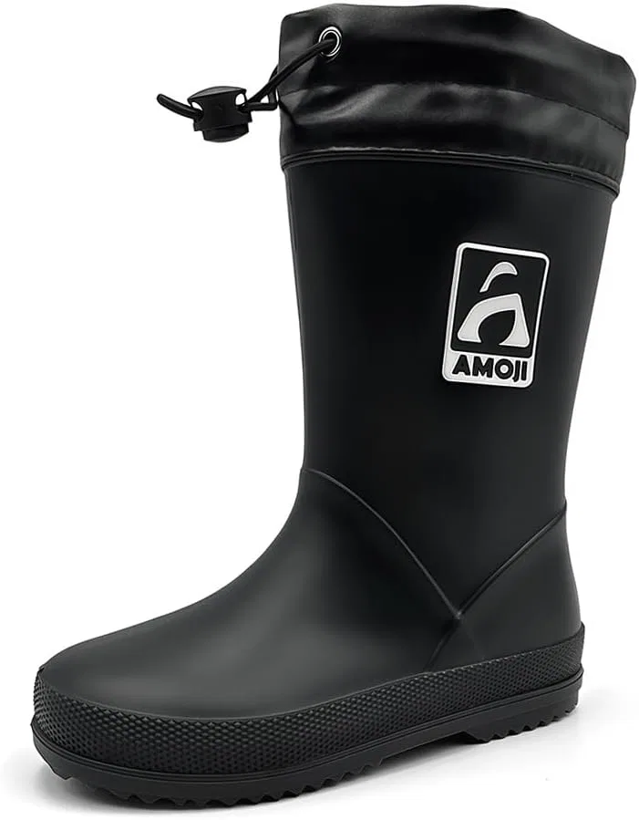 Детские резиновые сапоги для мальчиков с принтом Amoji, Black — фото 2