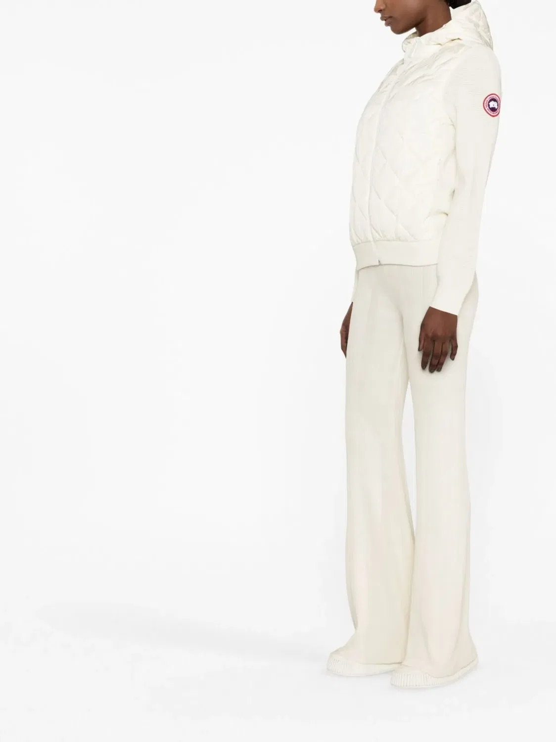 Стеганая вязаная куртка белого цвета Canada Goose, белый — фото 2