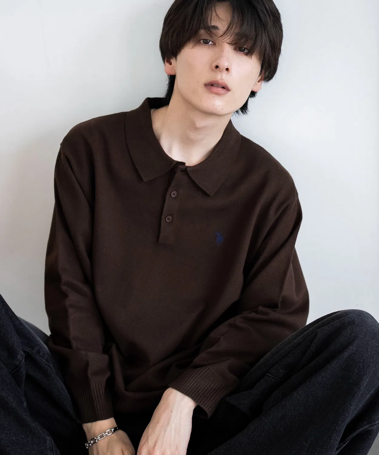 Мужской/Женский свитер-поло с длинным рукавомU.S. POLO ASSN., Brown