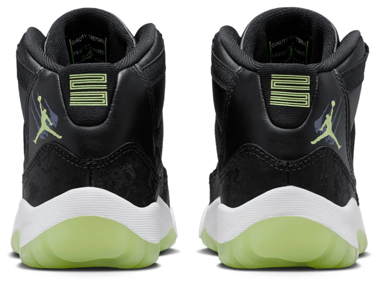 Кроссовки для мальчиков Jordan Retro 11 SS, цвет Black/Volt/Dark Raisin — фото 3
