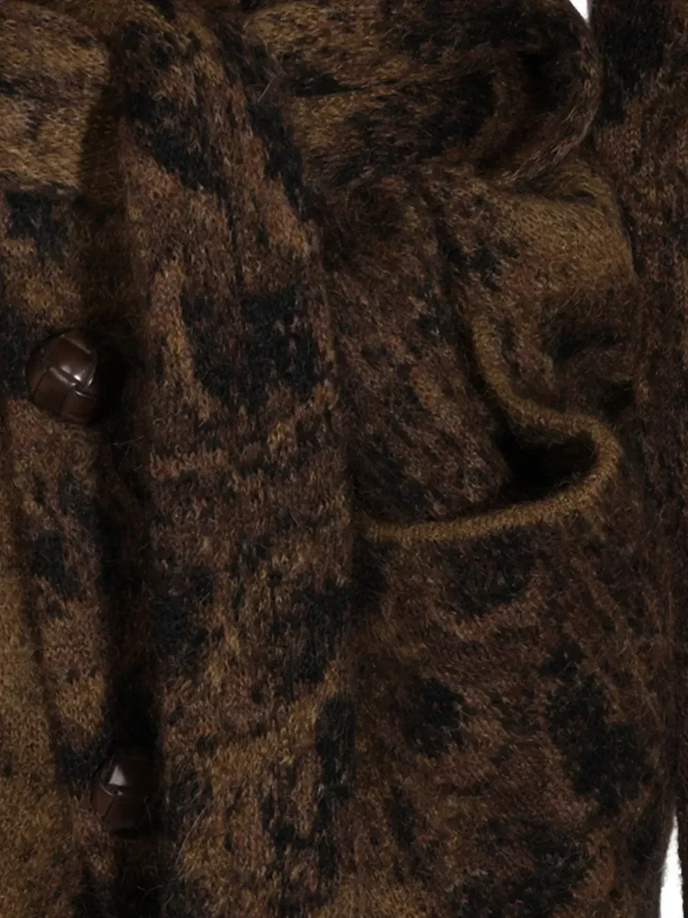 Кардиган с леопардовым принтом и поясом ETRO, коричневый — фото 4