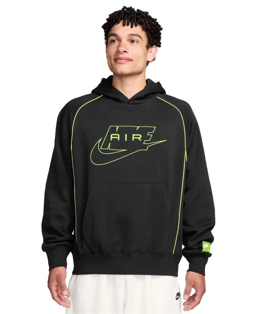 Худи Nike Air с капюшоном свободного кроя, Black/Volt