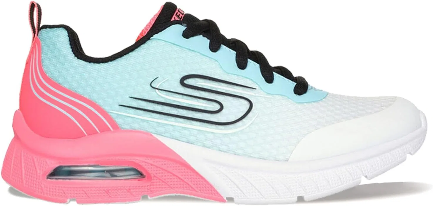 Детские кроссовки для девочек Microspec Max Plus Echo Speed Skechers, White/Coral — фото 3