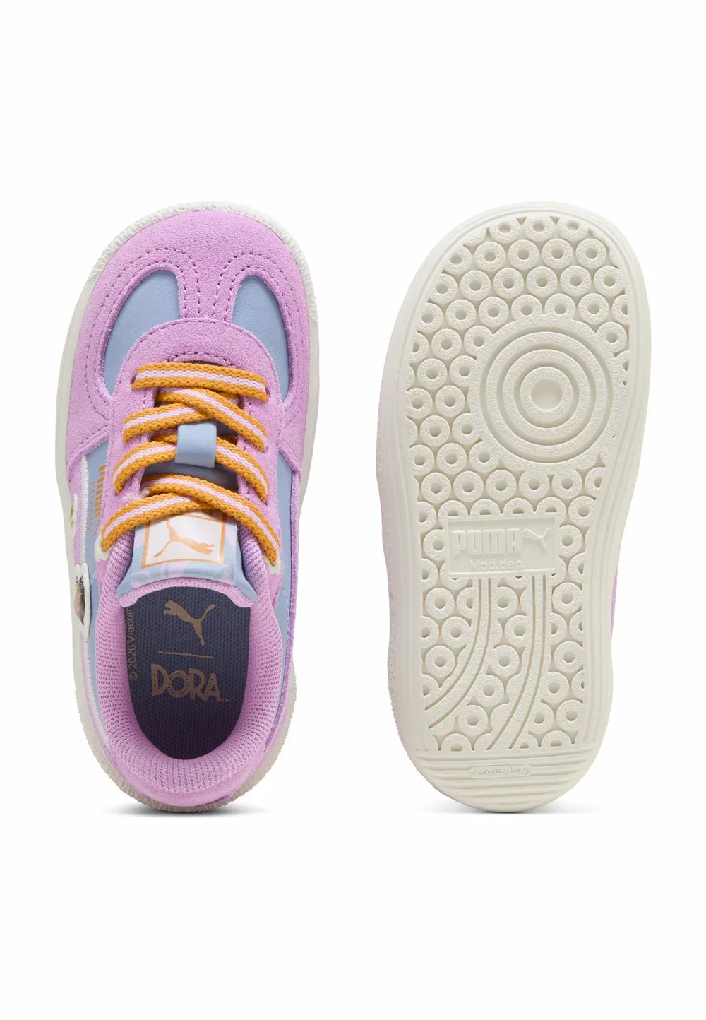 Детские кроссовки X Dora the Explorer Palermo - детская обувь Puma, Mauve Glow-Warm White — фото 3