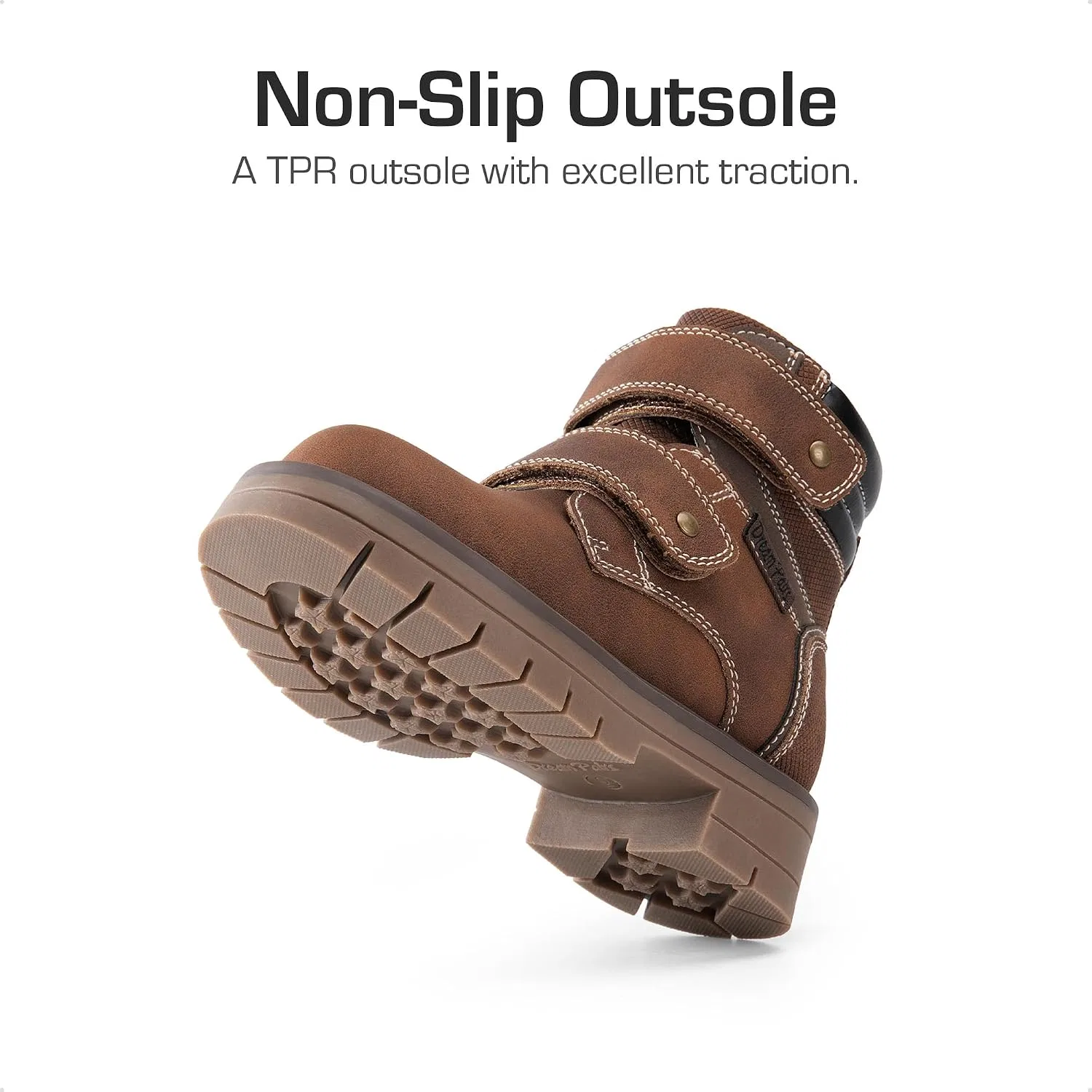 Детские ботинки на липучке DREAM PAIRS, Brown — фото 4