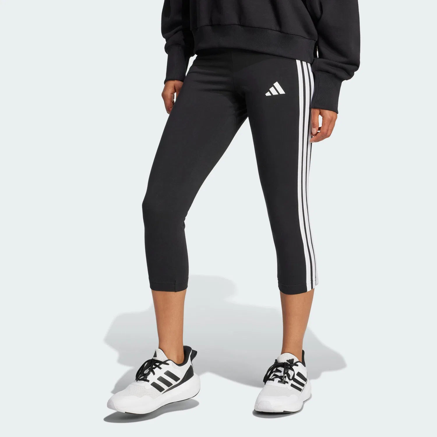 Женские леггинсы 3/4 с принтом 3-Streifen Adidas, Schwarz