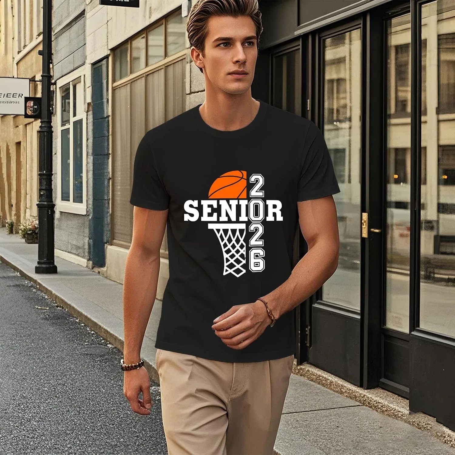 Футболка с принтом Senior Class of 2026 Shirt-003, Allblack — фото 2