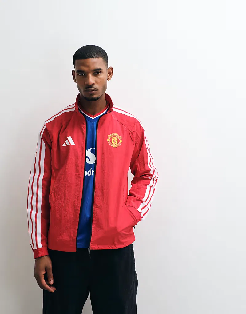 Куртка Adidas Football Manchester United 26/27 с домашним гимном, красный — фото 2