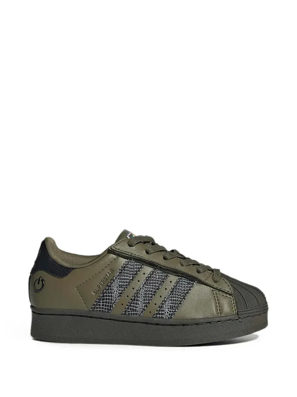 Кроссовки Superstar с эффектом змеиной кожи Adidas Kids, зеленый
