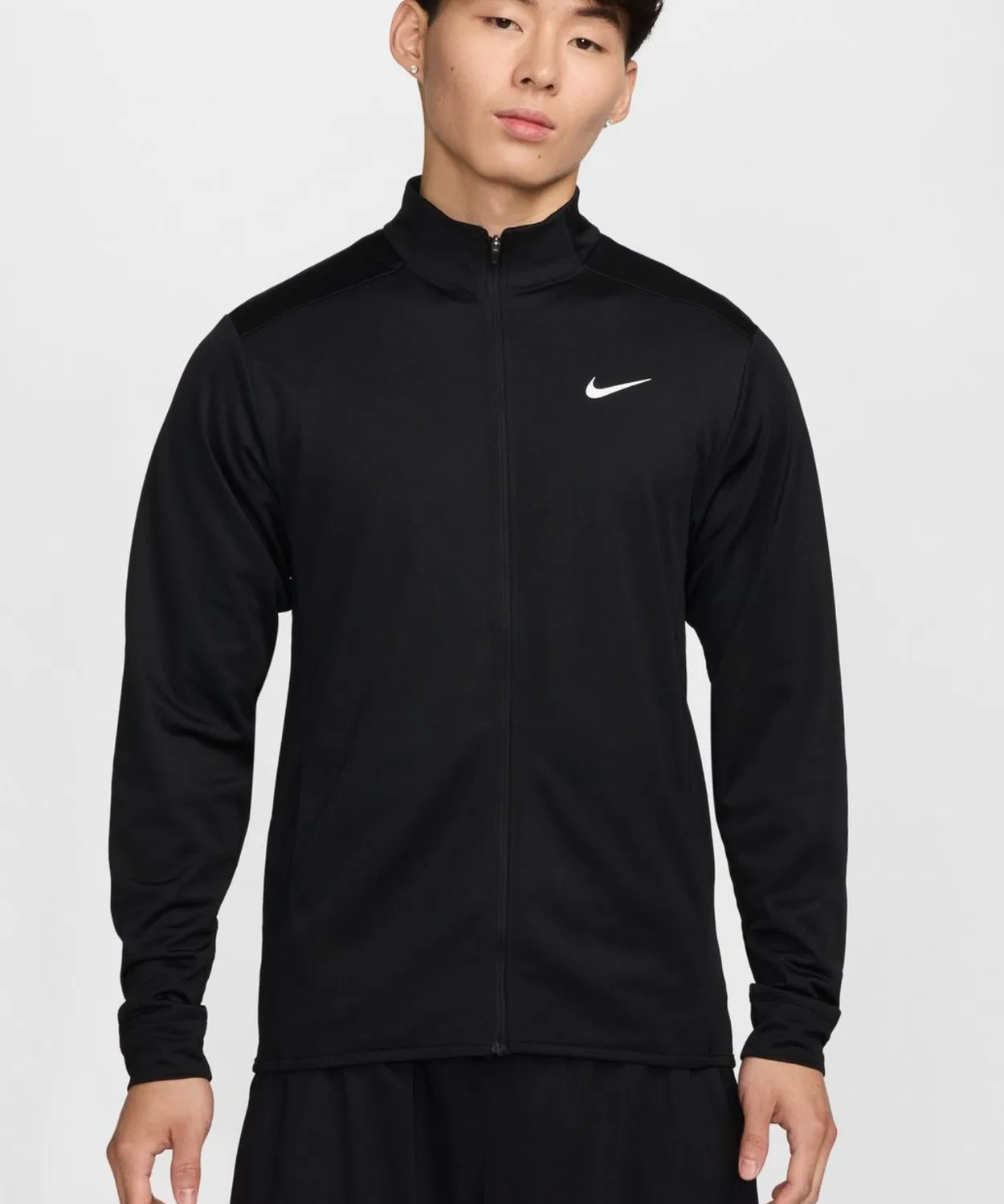 Мужская куртка-джерси с брендовым логотипом NIKE, черная